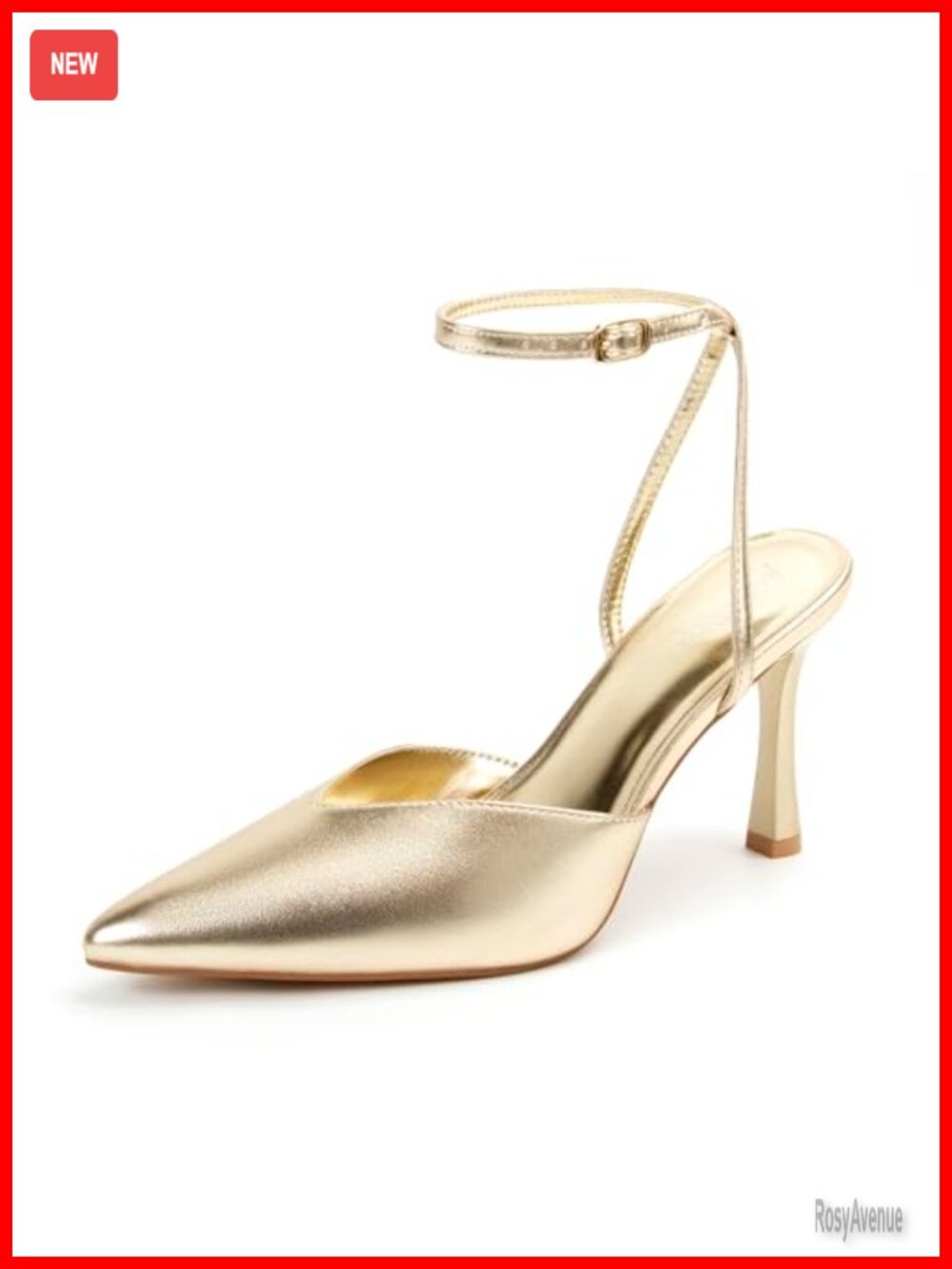Kitten Slingback Heels Faux Leather Closed Pointed Toe Ankle Strap Wedding
